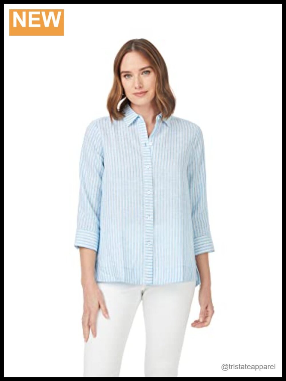 Foxcroft Women's Harley 3/4 Sleeve Summer Stripe Blouse